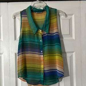 Multicolor Striped Sleeveless Top